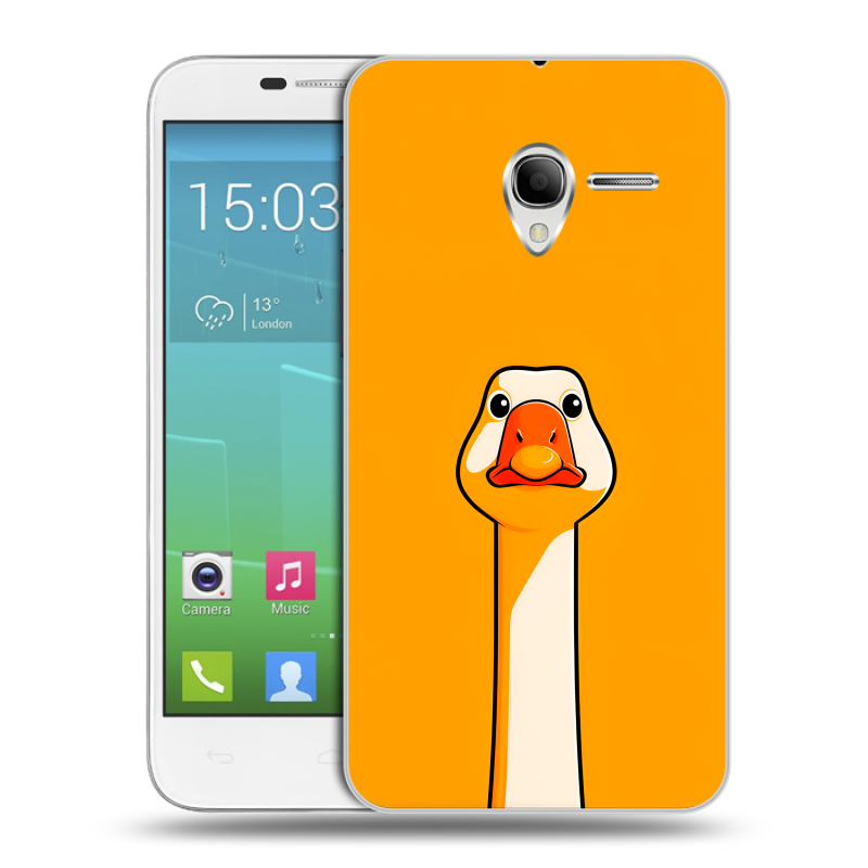 Силиконовый чехол на Alcatel One Touch POP 3 5 с принтом Смешная утка Силиконовый чехол на Alcatel One Touch POP 3 5 с принтом Смешная утка