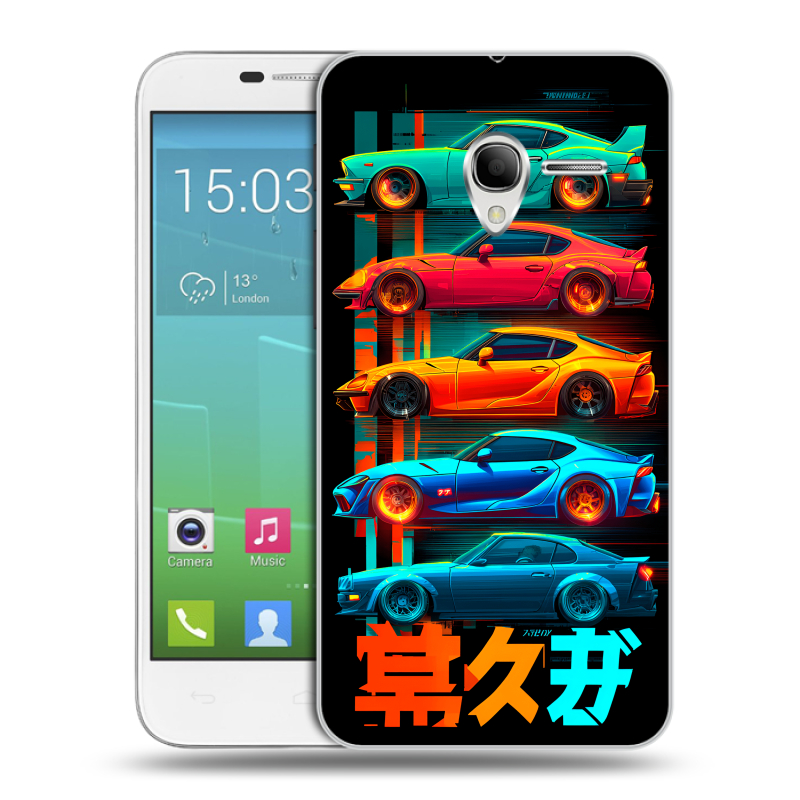 Силиконовый чехол на Alcatel One Touch POP 3 5 с принтом машины тачки Силиконовый чехол на Alcatel One Touch POP 3 5 с принтом машины тачки
