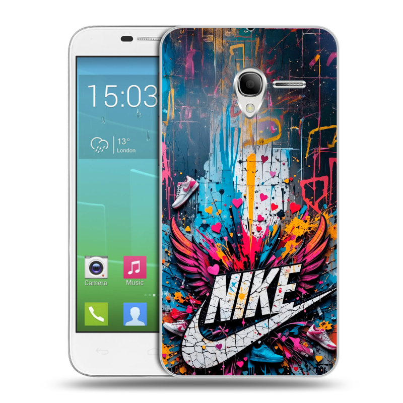 Силиконовый чехол на Alcatel One Touch POP 3 5 с принтом Nike Найк Силиконовый чехол на Alcatel One Touch POP 3 5 с принтом Nike Найк