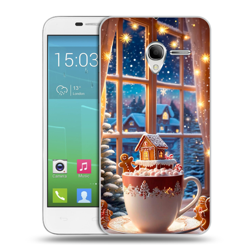 Силиконовый чехол на Alcatel One Touch POP 3 5 с принтом Новый год Силиконовый чехол на Alcatel One Touch POP 3 5 с принтом Новый год