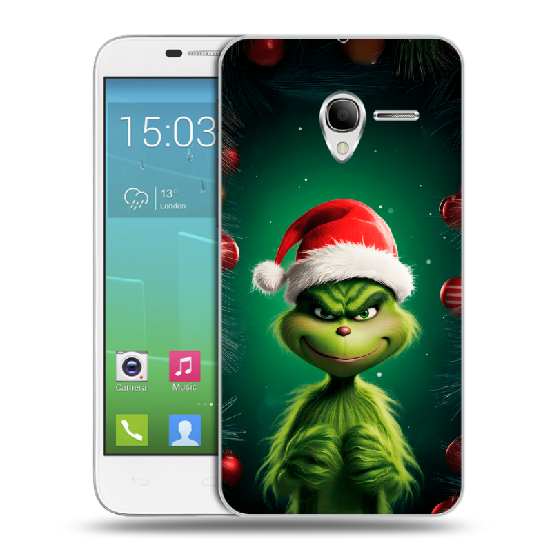 Силиконовый чехол на Alcatel One Touch POP 3 5 с принтом Гринч Новый год Рождество Силиконовый чехол на Alcatel One Touch POP 3 5 с принтом Гринч Новый год Рождество