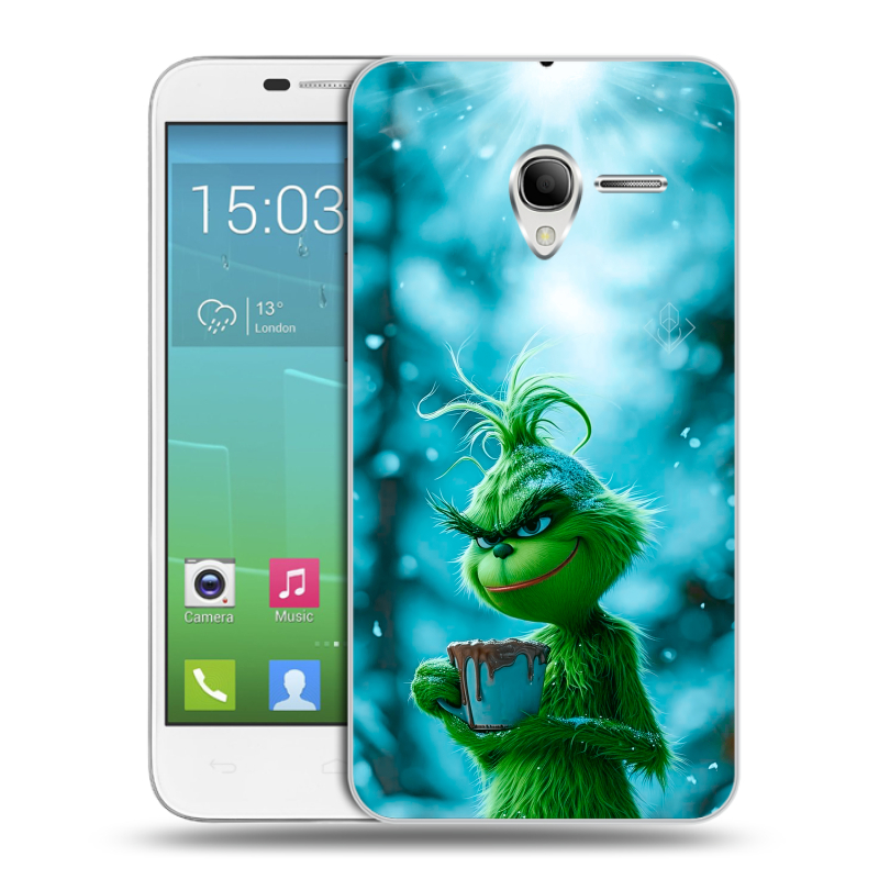 Силиконовый чехол на Alcatel One Touch POP 3 5 с принтом Новый год гринч Силиконовый чехол на Alcatel One Touch POP 3 5 с принтом Новый год гринч