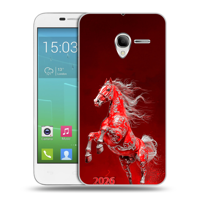 Силиконовый чехол на Alcatel One Touch POP 3 5 с принтом Новый год Силиконовый чехол на Alcatel One Touch POP 3 5 с принтом Новый год