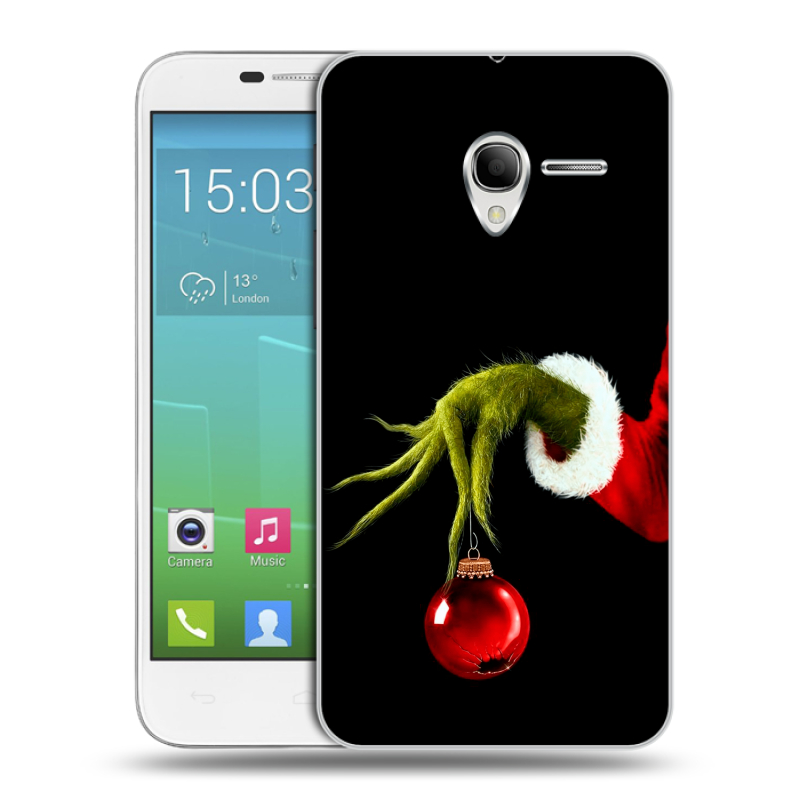 Силиконовый чехол на Alcatel One Touch POP 3 5 с принтом Новый год Гринч Силиконовый чехол на Alcatel One Touch POP 3 5 с принтом Новый год Гринч
