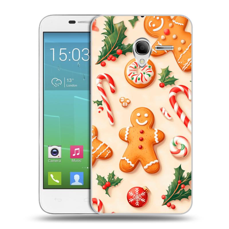 Силиконовый чехол на Alcatel One Touch POP 3 5 с принтом Новый год Силиконовый чехол на Alcatel One Touch POP 3 5 с принтом Новый год