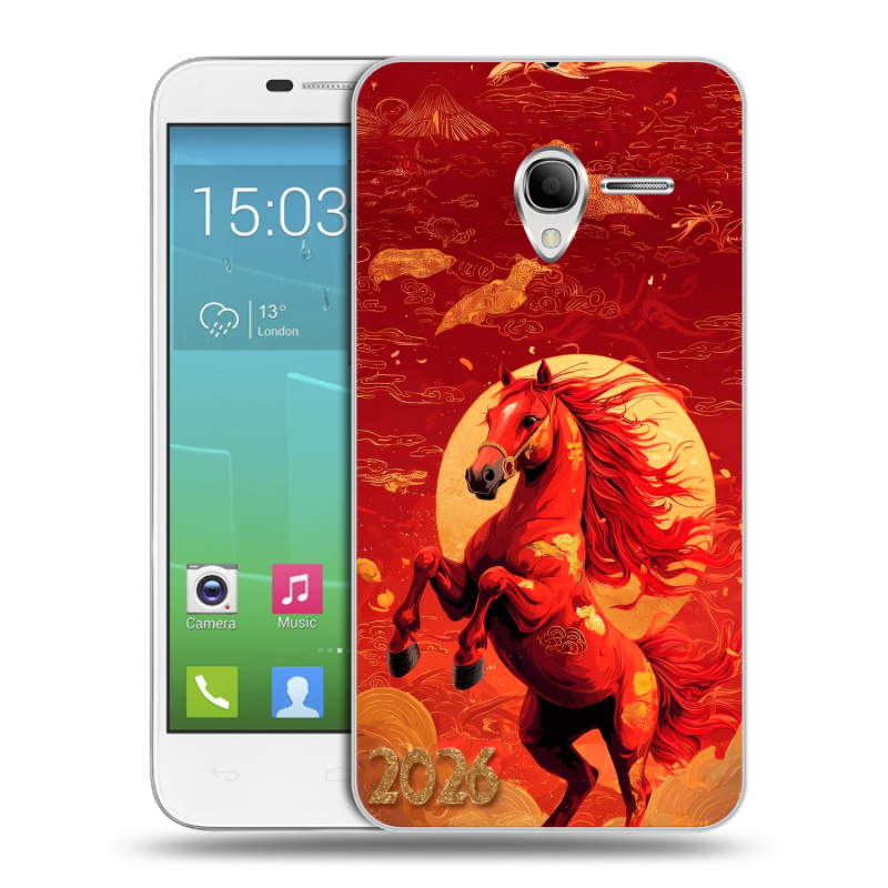 Силиконовый чехол на Alcatel One Touch POP 3 5 с принтом Новый год Силиконовый чехол на Alcatel One Touch POP 3 5 с принтом Новый год