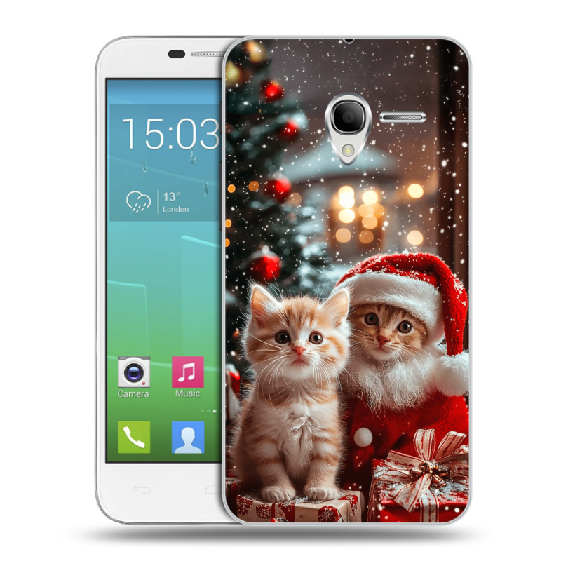 Силиконовый чехол на Alcatel One Touch POP 3 5 с принтом Новый год Силиконовый чехол на Alcatel One Touch POP 3 5 с принтом Новый год