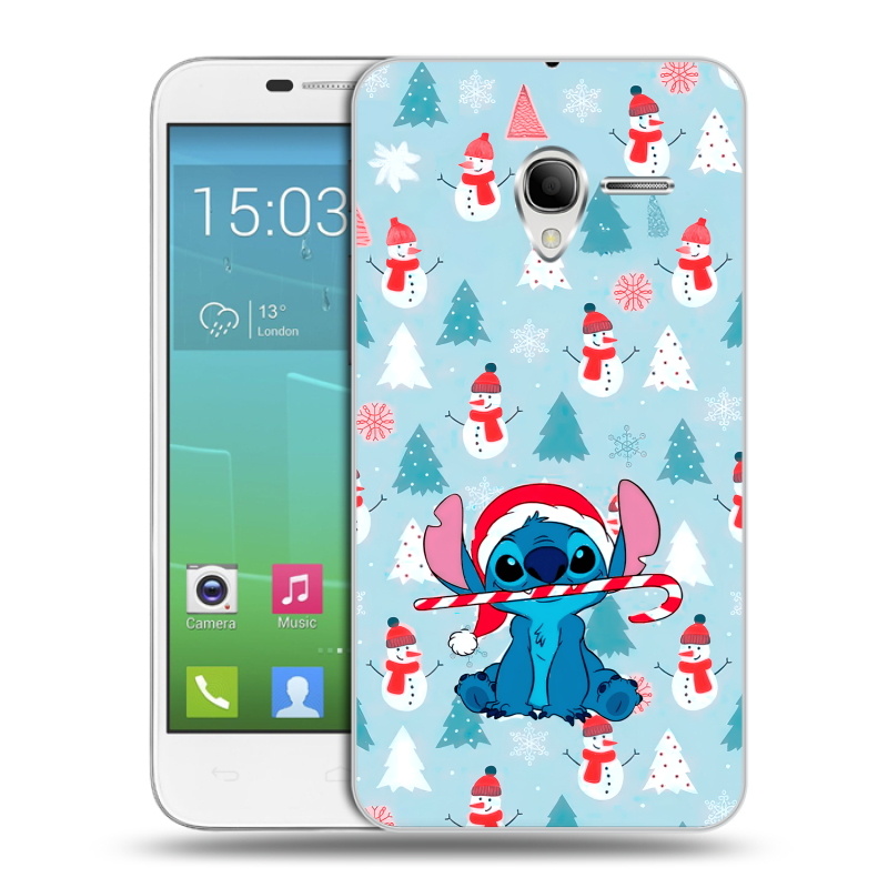 Силиконовый чехол на Alcatel One Touch POP 3 5 с принтом Стич Новый год Силиконовый чехол на Alcatel One Touch POP 3 5 с принтом Стич Новый год