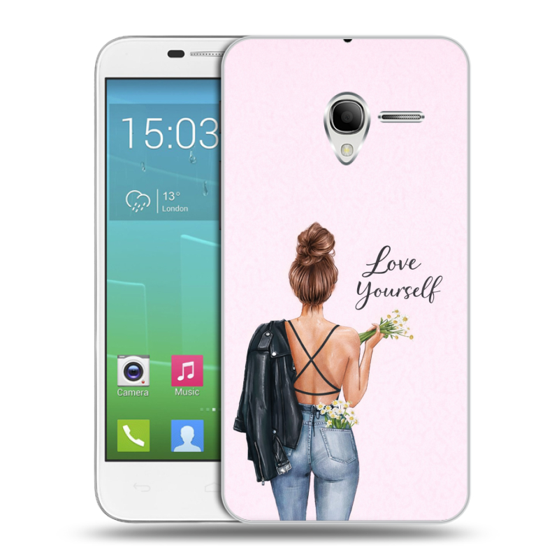 Силиконовый чехол на Alcatel One Touch POP 3 5 с принтом женский Силиконовый чехол на Alcatel One Touch POP 3 5 с принтом женский