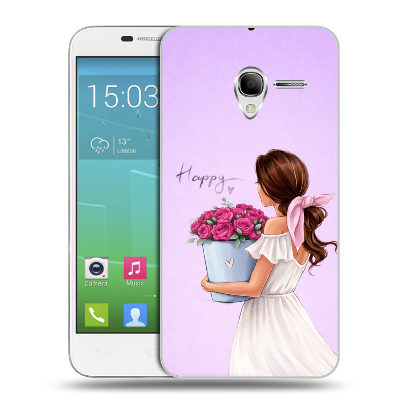 Силиконовый чехол на Alcatel One Touch POP 3 5 с принтом женский Силиконовый чехол на Alcatel One Touch POP 3 5 с принтом женский