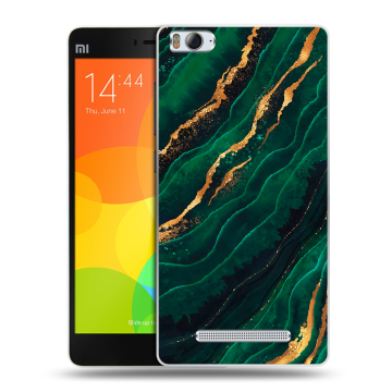 Пластиковый чехол на Xiaomi Mi 4c с принтом Мрамор зеленое золото Пластиковый чехол на Xiaomi Mi 4c с принтом Мрамор зеленое золото