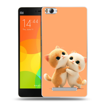 Пластиковый чехол на Xiaomi Mi 4c с принтом Милые котики Пластиковый чехол на Xiaomi Mi 4c с принтом Милые котики