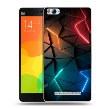Пластиковый чехол на Xiaomi Mi 4c с принтом Абстракция неон Пластиковый чехол на Xiaomi Mi 4c с принтом Абстракция неон