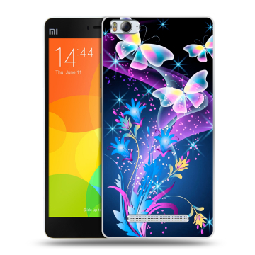 Пластиковый чехол на Xiaomi Mi 4c с принтом Бабочки Пластиковый чехол на Xiaomi Mi 4c с принтом Бабочки
