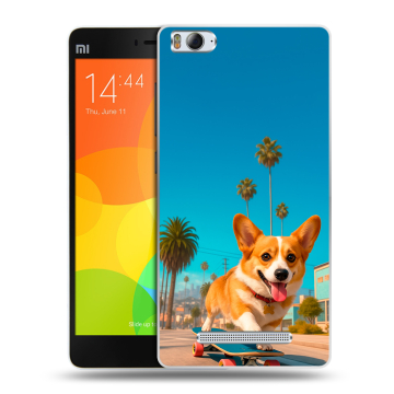 Пластиковый чехол на Xiaomi Mi 4c с принтом Корги на скейте Пластиковый чехол на Xiaomi Mi 4c с принтом Корги на скейте