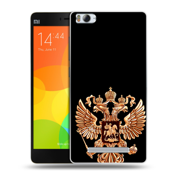 Пластиковый чехол на Xiaomi Mi 4c с принтом Герб России золотой