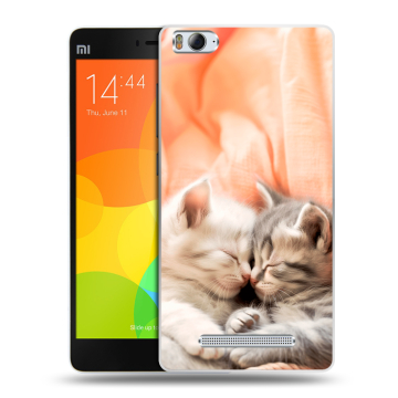 Пластиковый чехол на Xiaomi Mi 4c с принтом Котята Пластиковый чехол на Xiaomi Mi 4c с принтом Котята