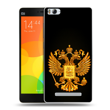 Пластиковый чехол на Xiaomi Mi 4c с принтом Герб России желтый Пластиковый чехол на Xiaomi Mi 4c с принтом Герб России желтый