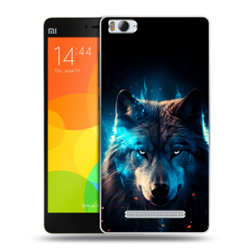 Пластиковый чехол на Xiaomi Mi 4c с принтом Волк ночной Пластиковый чехол на Xiaomi Mi 4c с принтом Волк ночной
