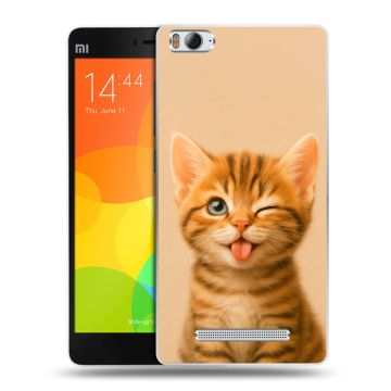 Пластиковый чехол на Xiaomi Mi 4c с принтом котенок
