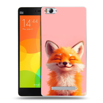Пластиковый чехол на Xiaomi Mi 4c с принтом милая лиса Пластиковый чехол на Xiaomi Mi 4c с принтом милая лиса