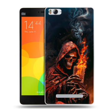 Пластиковый чехол на Xiaomi Mi 4c с принтом Скелет и карты