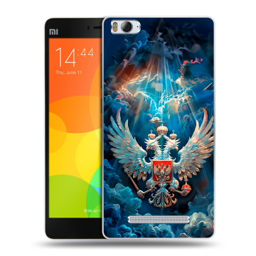Пластиковый чехол на Xiaomi Mi 4c с принтом Герб флаг России