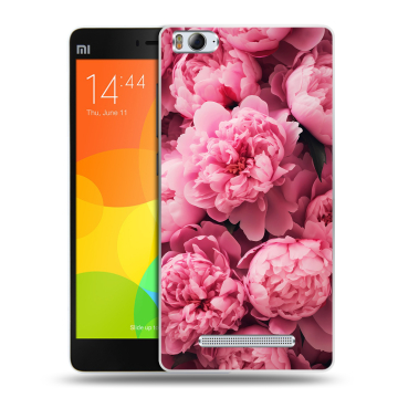 Пластиковый чехол на Xiaomi Mi 4c с принтом цветы пионы