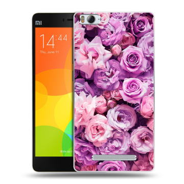 Пластиковый чехол на Xiaomi Mi 4c с принтом лавандовые розы Пластиковый чехол на Xiaomi Mi 4c с принтом лавандовые розы