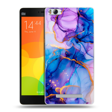 Пластиковый чехол на Xiaomi Mi 4c с принтом синий мрамор Пластиковый чехол на Xiaomi Mi 4c с принтом синий мрамор