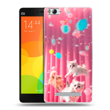 Пластиковый чехол на Xiaomi Mi 4c с принтом милые котики Пластиковый чехол на Xiaomi Mi 4c с принтом милые котики
