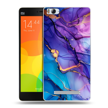 Пластиковый чехол на Xiaomi Mi 4c с принтом синий мрамор Пластиковый чехол на Xiaomi Mi 4c с принтом синий мрамор