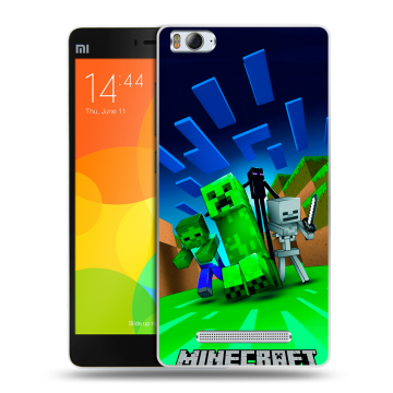 Пластиковый чехол на Xiaomi Mi 4c с принтом Майнкрафт