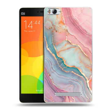 Пластиковый чехол на Xiaomi Mi 4c с принтом розовый мрамор Пластиковый чехол на Xiaomi Mi 4c с принтом розовый мрамор