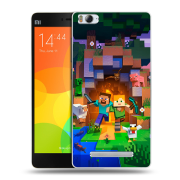 Пластиковый чехол на Xiaomi Mi 4c с принтом Майнкрафт Minecraft