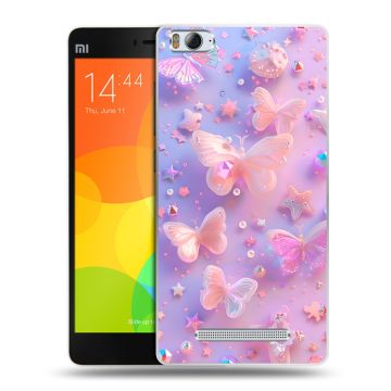 Пластиковый чехол на Xiaomi Mi 4c с принтом Бабочки Пластиковый чехол на Xiaomi Mi 4c с принтом Бабочки