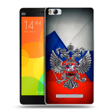 Пластиковый чехол на Xiaomi Mi 4c с принтом Флаг России Пластиковый чехол на Xiaomi Mi 4c с принтом Флаг России