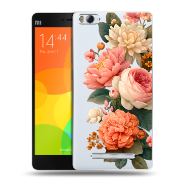 Пластиковый чехол на Xiaomi Mi 4c с принтом цветы Пластиковый чехол на Xiaomi Mi 4c с принтом цветы