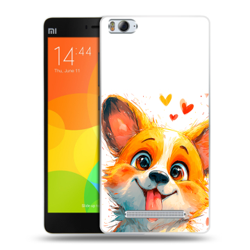 Пластиковый чехол на Xiaomi Mi 4c с принтом корги