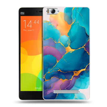 Пластиковый чехол на Xiaomi Mi 4c с принтом Мрамор блестки Пластиковый чехол на Xiaomi Mi 4c с принтом Мрамор блестки