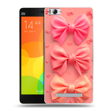 Пластиковый чехол на Xiaomi Mi 4c с принтом Розовые бантики Пластиковый чехол на Xiaomi Mi 4c с принтом Розовые бантики