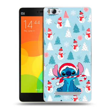 Пластиковый чехол на Xiaomi Mi 4c с принтом Стич Новый год Пластиковый чехол на Xiaomi Mi 4c с принтом Стич Новый год