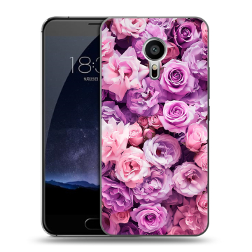 Пластиковый чехол на Meizu Pro 5 с принтом лавандовые розы