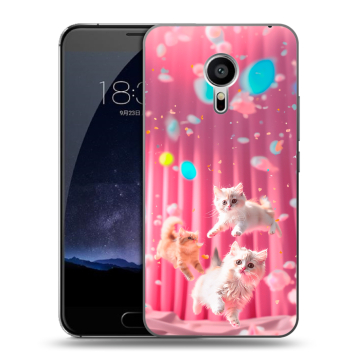 Пластиковый чехол на Meizu Pro 5 с принтом милые котики
