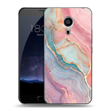 Пластиковый чехол на Meizu Pro 5 с принтом розовый мрамор