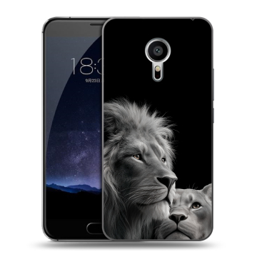 Пластиковый чехол на Meizu Pro 5 с принтом Лев кошки