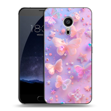 Пластиковый чехол на Meizu Pro 5 с принтом Бабочки