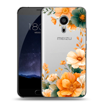 Пластиковый чехол на Meizu Pro 5 с принтом Цветы принт