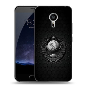 Пластиковый чехол на Meizu Pro 5 с принтом Герб Флаг СССР