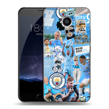 Пластиковый чехол на Meizu Pro 5 с принтом Man City Манчестер Сити